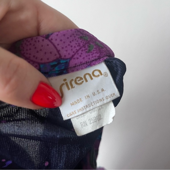 Vintage 80s Sirena Purple Floral Wrap Midi Skirt S - Picture 2 of 4